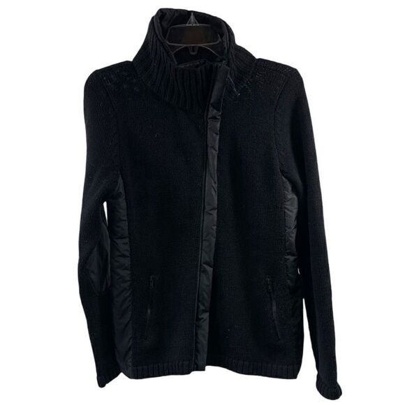 Eileen Fisher Black Knit Puffer Jacket Size S - Picture 1 of 9